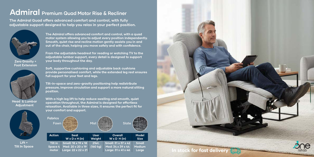 Admiral Quad Motor Rise & Recline Chair