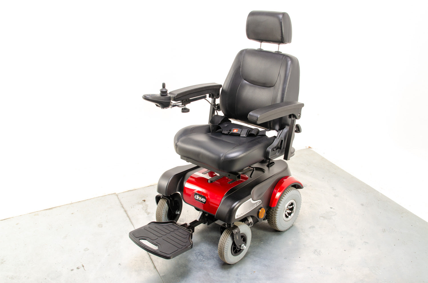 Drive Sunfire Plus GT Midsize RWD Powerchair Electric Wheelchair Red