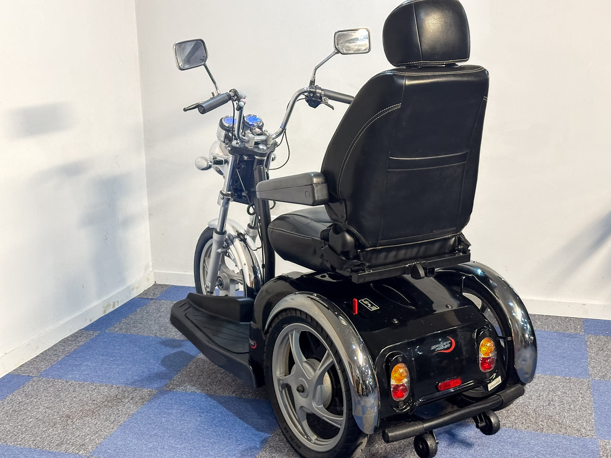 Drive Sport Rider Chrome and Black Mobility Scooter 8mph Large 3 Wheel Trike Road Legal