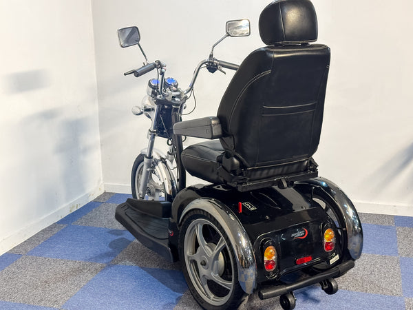 Drive Sport Rider Chrome and Black Mobility Scooter 8mph Large 3 Wheel Trike Road Legal