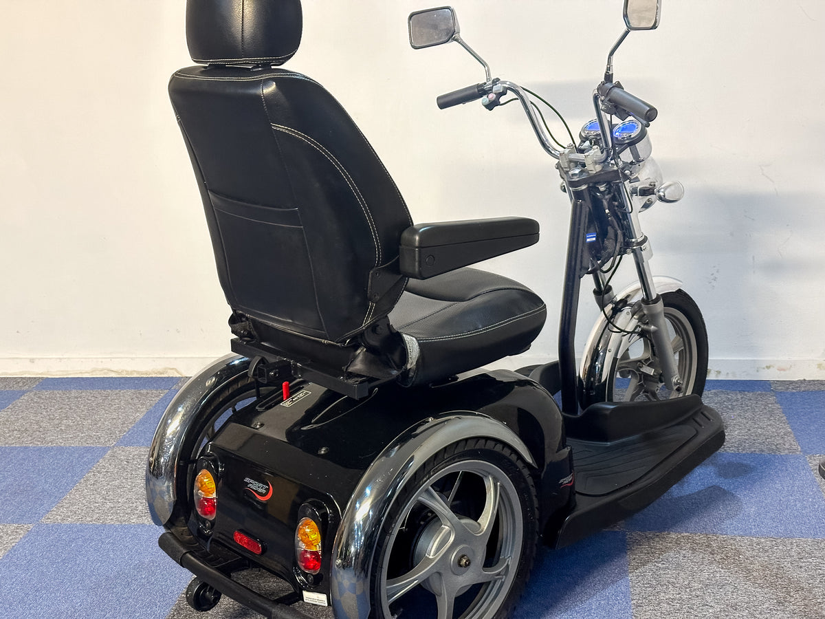 Drive Sport Rider Chrome and Black Mobility Scooter 8mph Large 3 Wheel Trike Road Legal