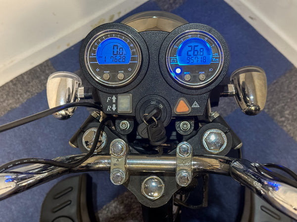 Drive Sport Rider Chrome and Black Mobility Scooter 8mph Large 3 Wheel Trike Road Legal
