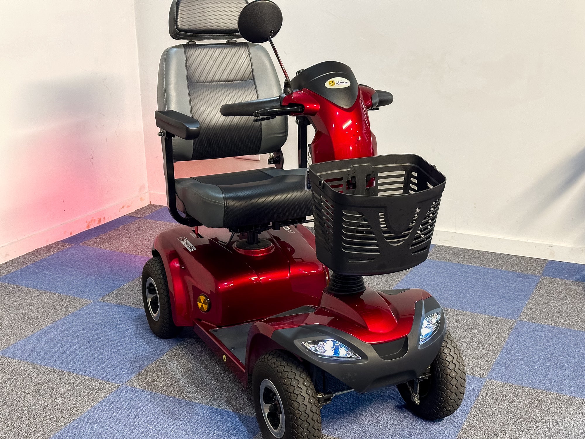 Abilize Olympian Mid Size Mobility Scooter Road Pavement Use Red Secondary image