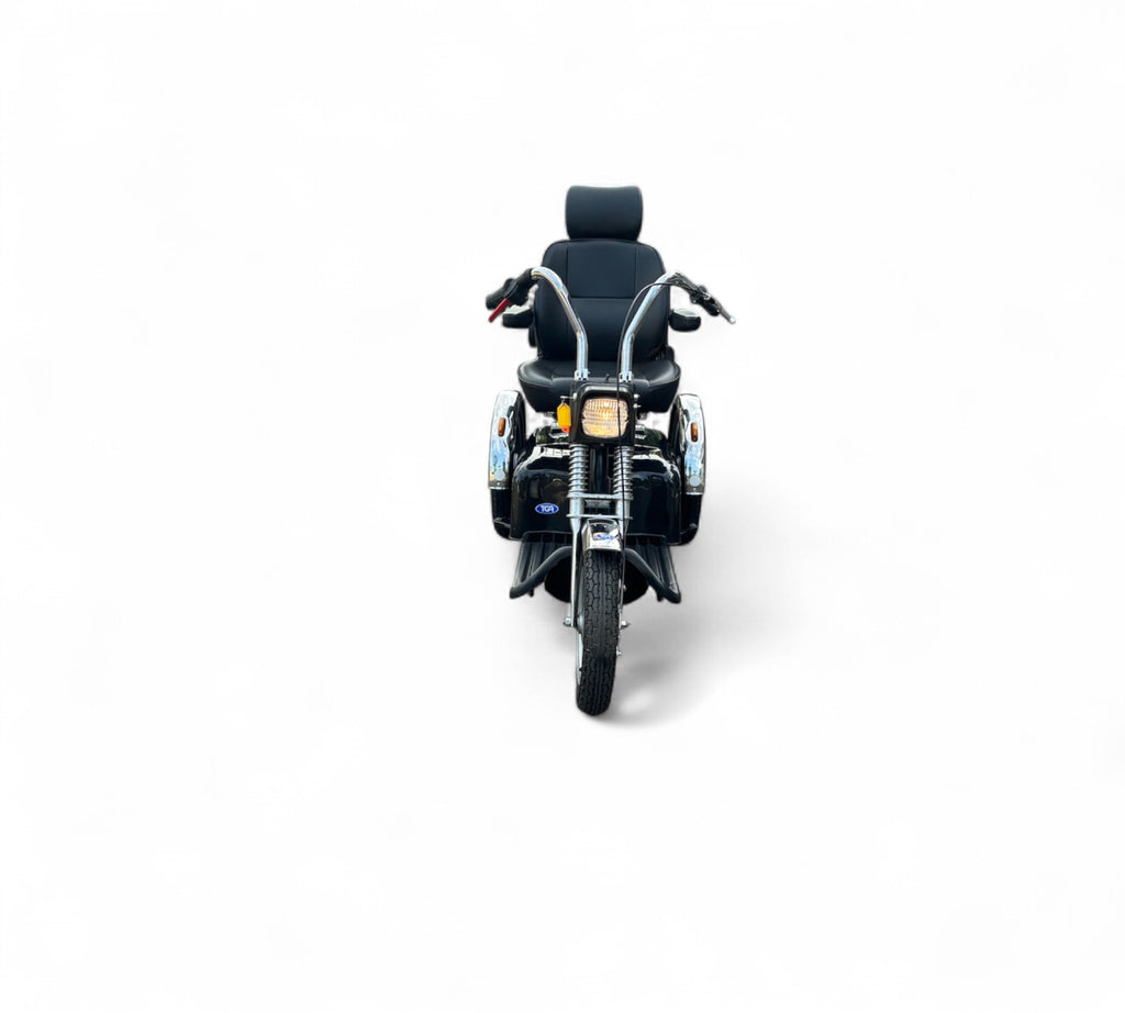 TGA Supersport 8mph Large 3 Wheel Trike Mobility Scooter in Black Chrome