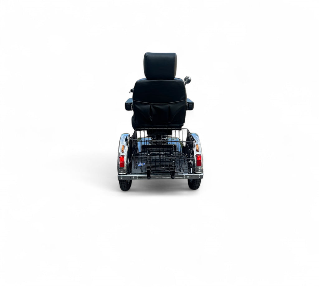 TGA Supersport 8mph Large 3 Wheel Trike Mobility Scooter in Black Chrome