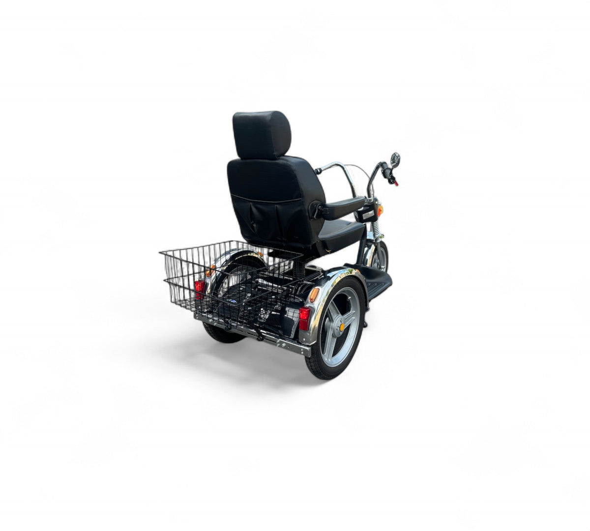 TGA Supersport 8mph Large 3 Wheel Trike Mobility Scooter in Black Chrome