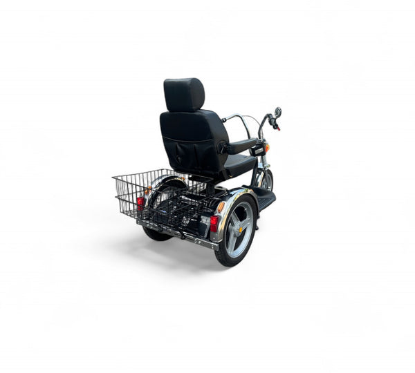 TGA Supersport 8mph Large 3 Wheel Trike Mobility Scooter in Black Chrome