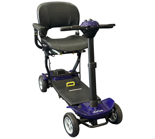 eDrive Remote Auto Folding Electric Mobility Scooter Lithium Aluminium Lightweight Blue used