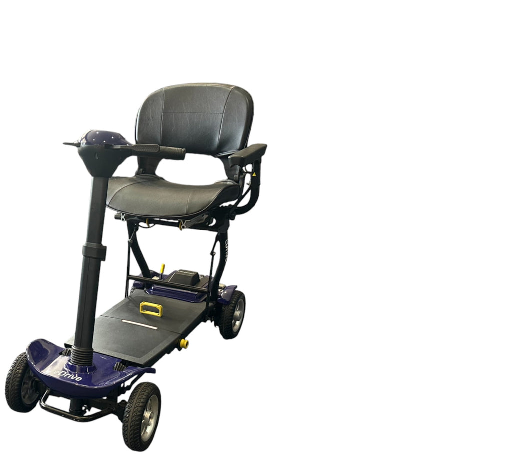 eDrive Remote Auto Folding Electric Mobility Scooter Lithium Aluminium Lightweight Blue used