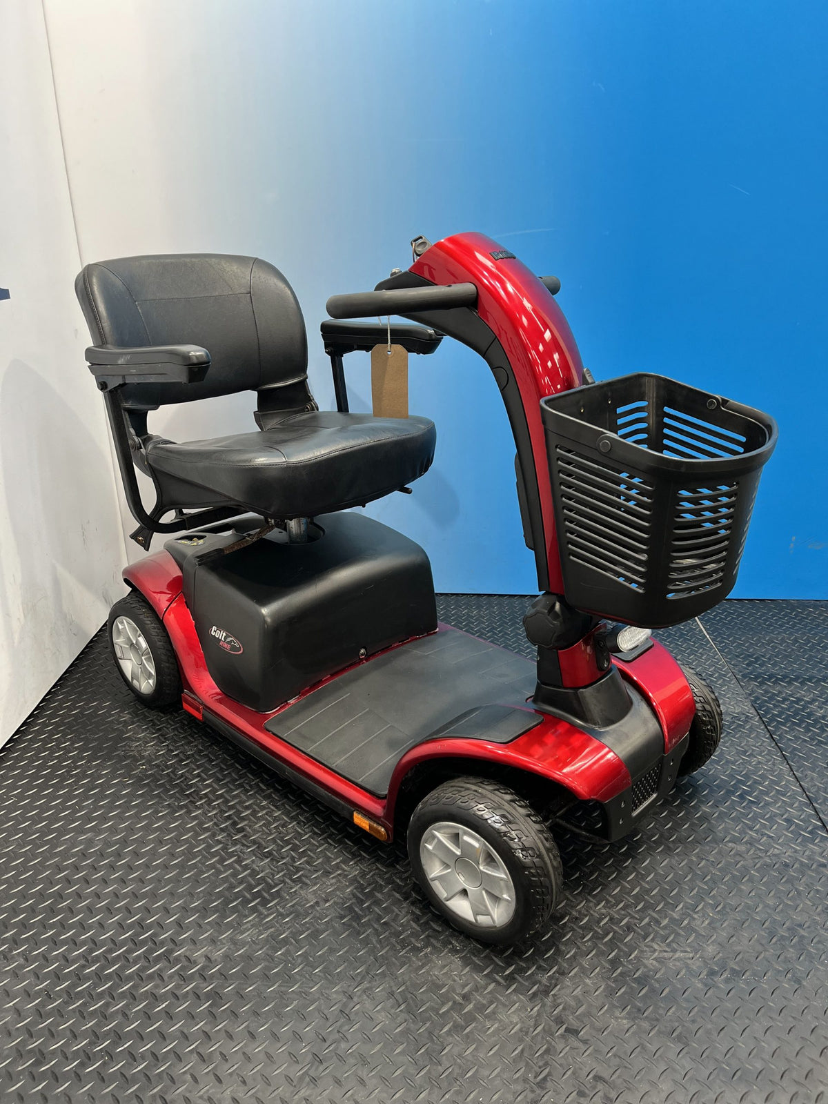 Pride Colt Nine 4mph Mid Size Transportable Mobility Boot Scooter Red