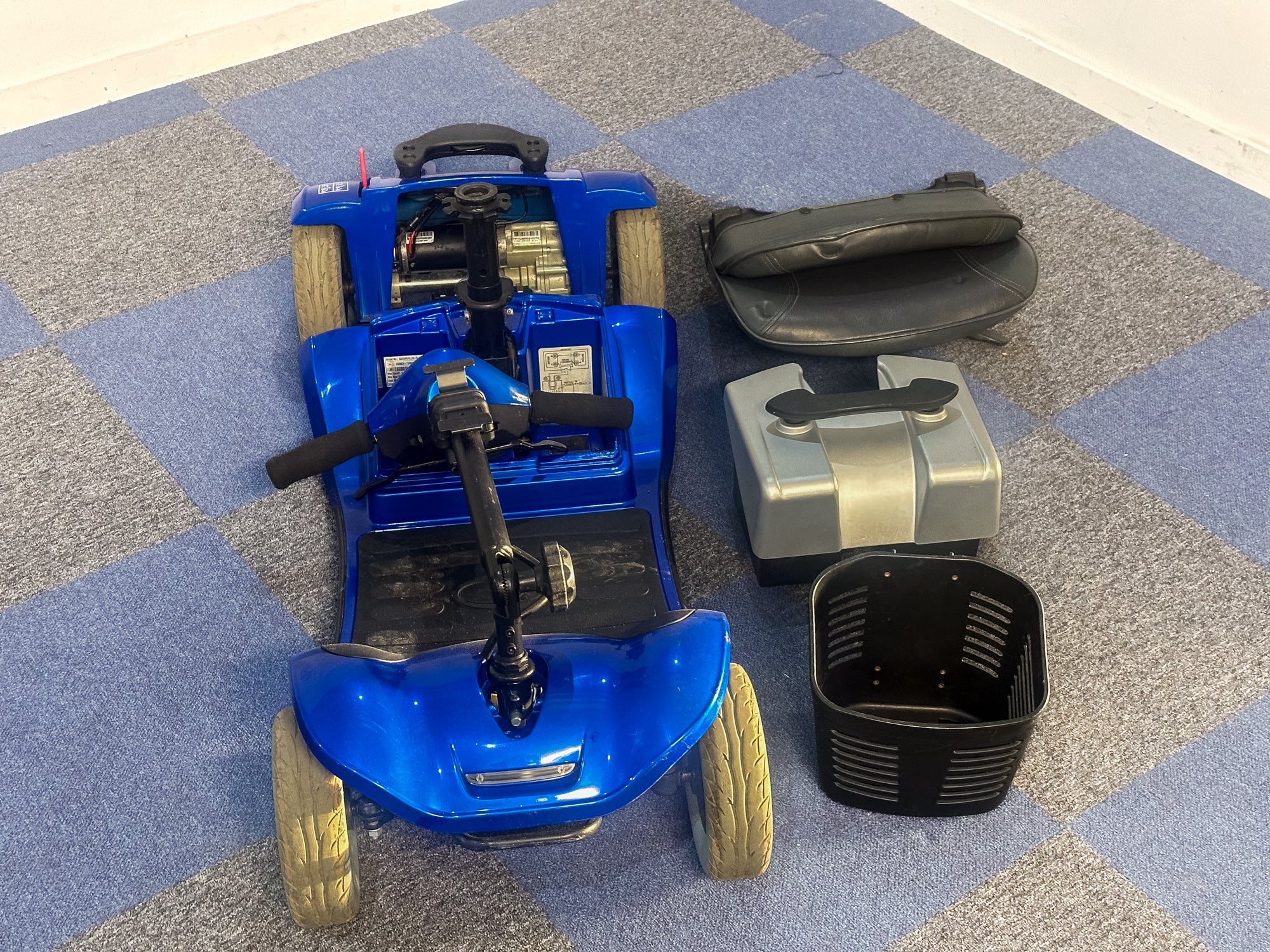 Kymco Mini LS Used Electric Mobility Scooter Small Portable Lightweight Transportable Boot Blue Secondary image