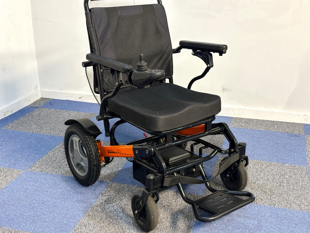 Monarch Ezi-Fold Lightweight Powerchair with Lithium Battery Bright Orange Main image