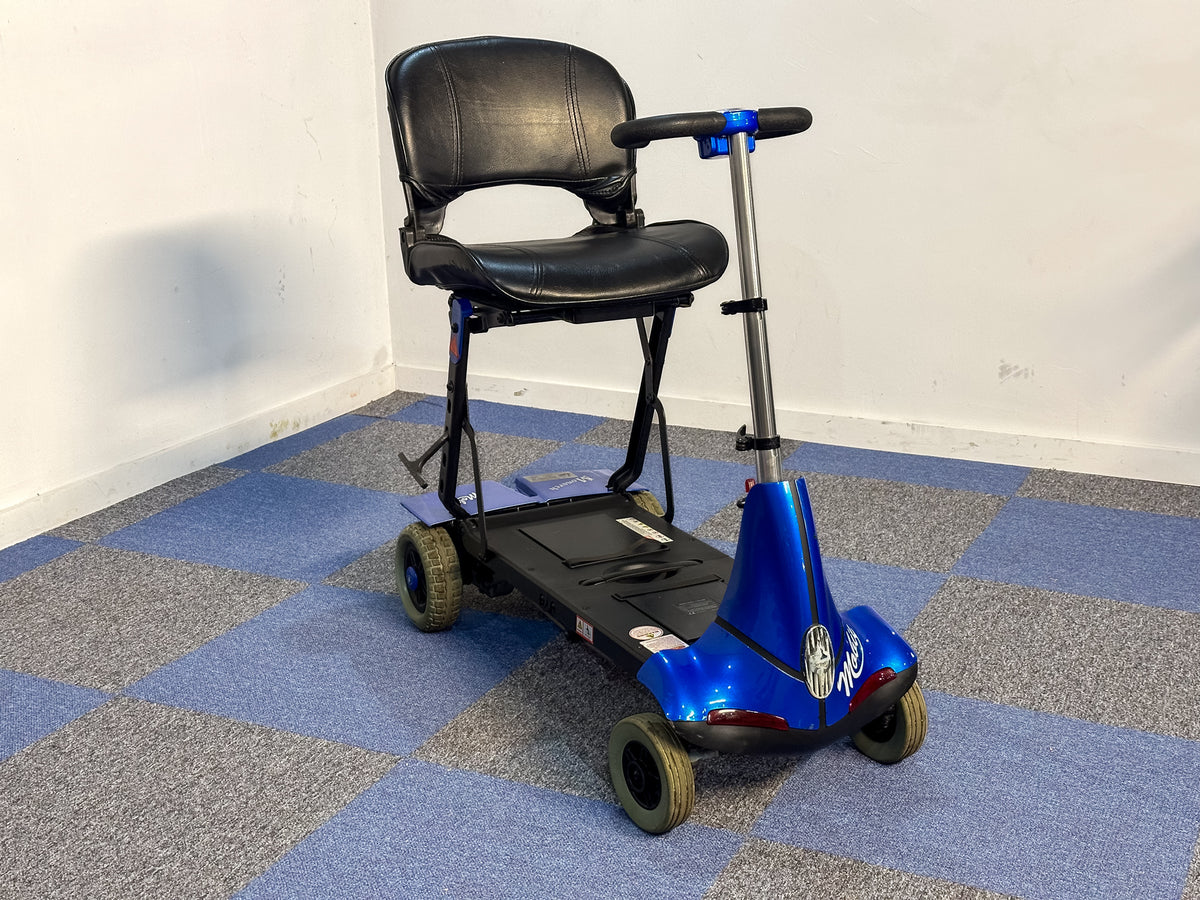 Monarch Mobie 4mph Folding Used Mobility Scooter Lithium Travel Small Travel Blue 16068 Main image
