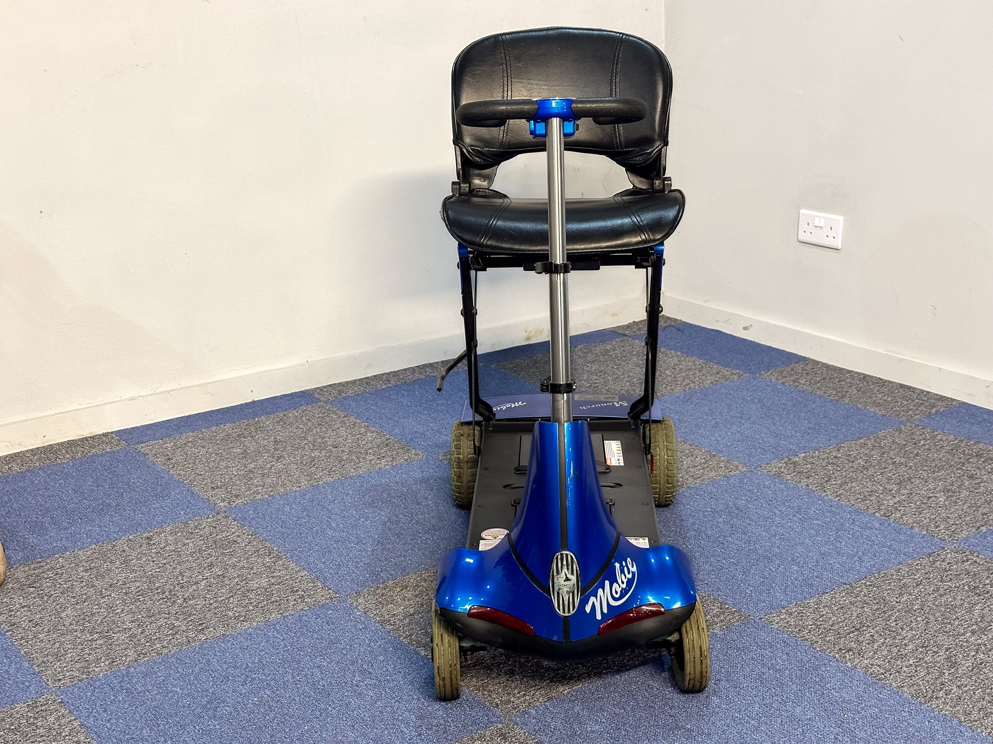 Monarch Mobie 4mph Folding Used Mobility Scooter Lithium Travel Small Travel Blue 16068