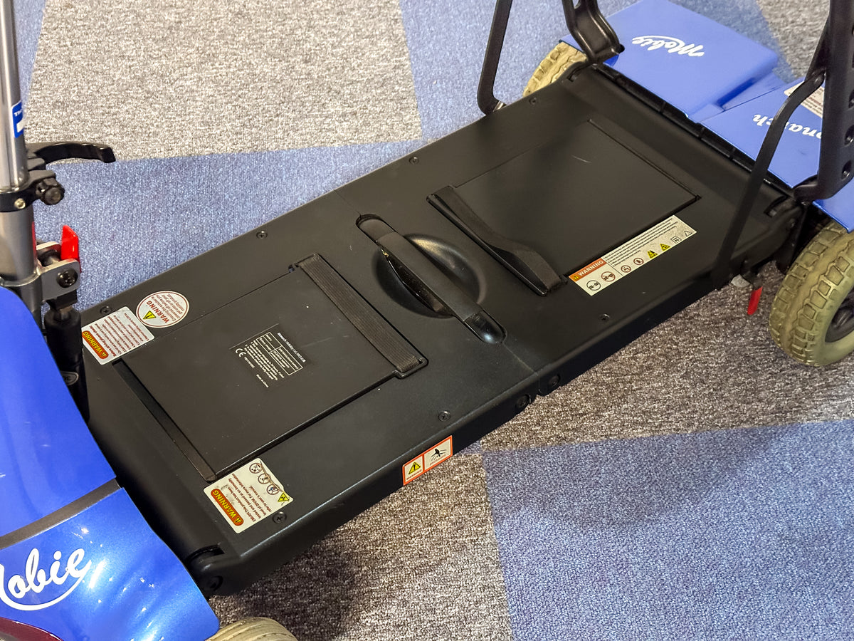 Monarch Mobie 4mph Folding Used Mobility Scooter Lithium Travel Small Travel Blue 16068