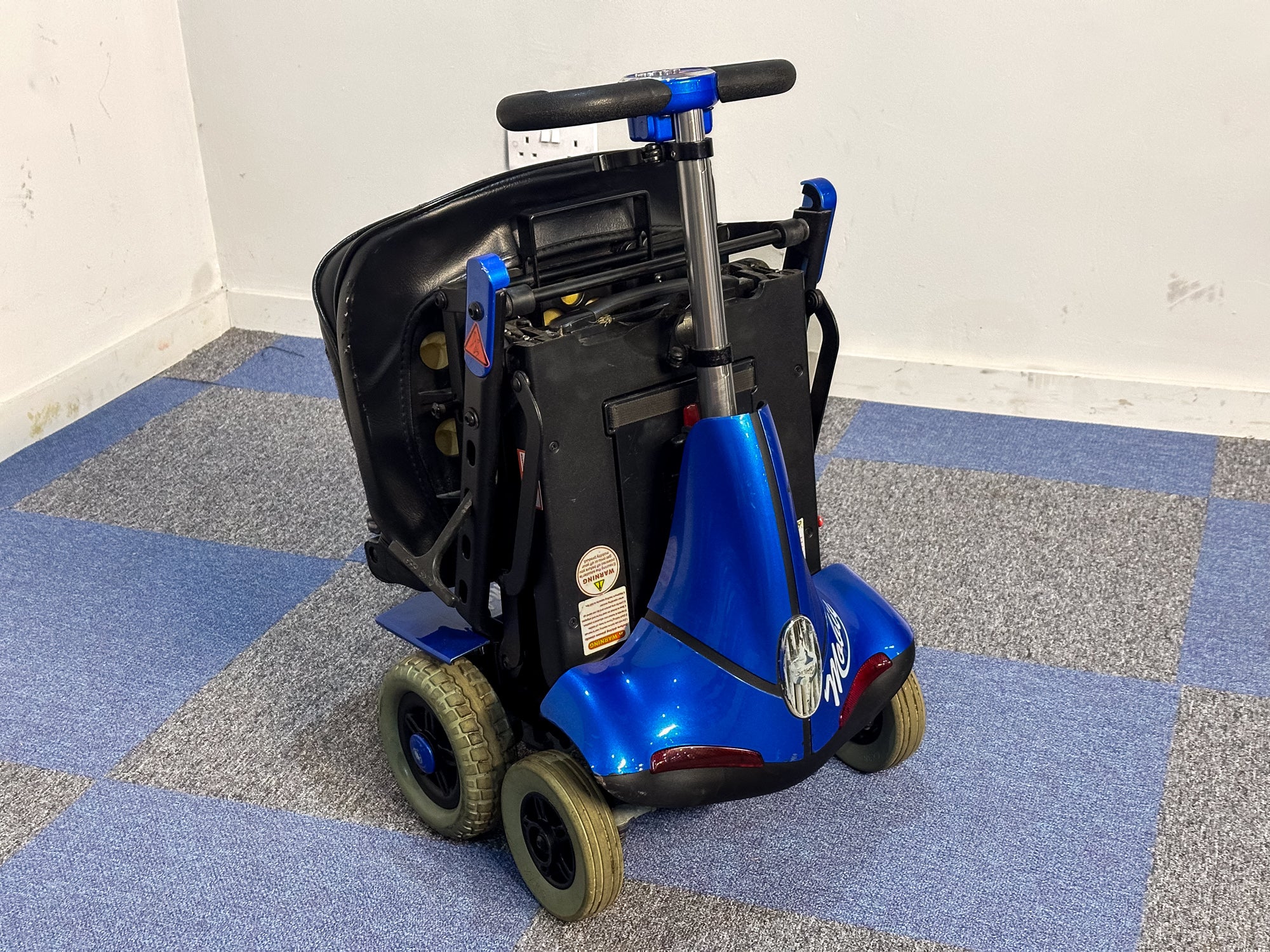 Monarch Mobie 4mph Folding Used Mobility Scooter Lithium Travel Small Travel Blue 16068