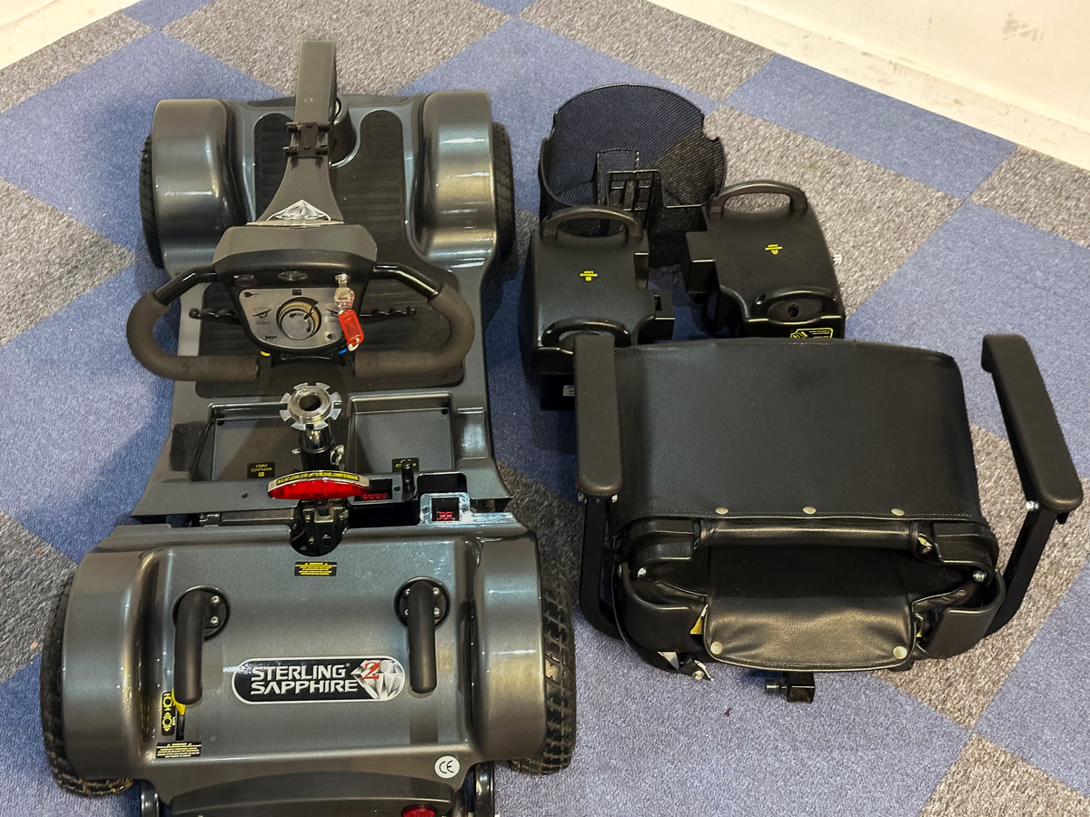 Sapphire 2 Mobility Scooter Transportable Boot Comfy Pneumatic Grey Sunrise Medical