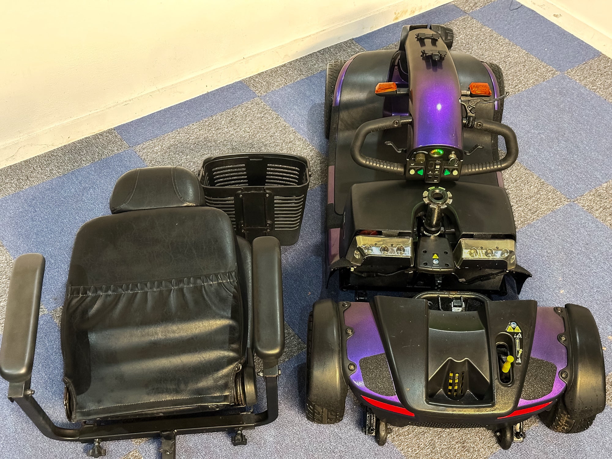 Pride Colt Sport Used Electric Mobility Scooter 8mph Transportable Suspension Pavement Road Legal Purple Secondary image
