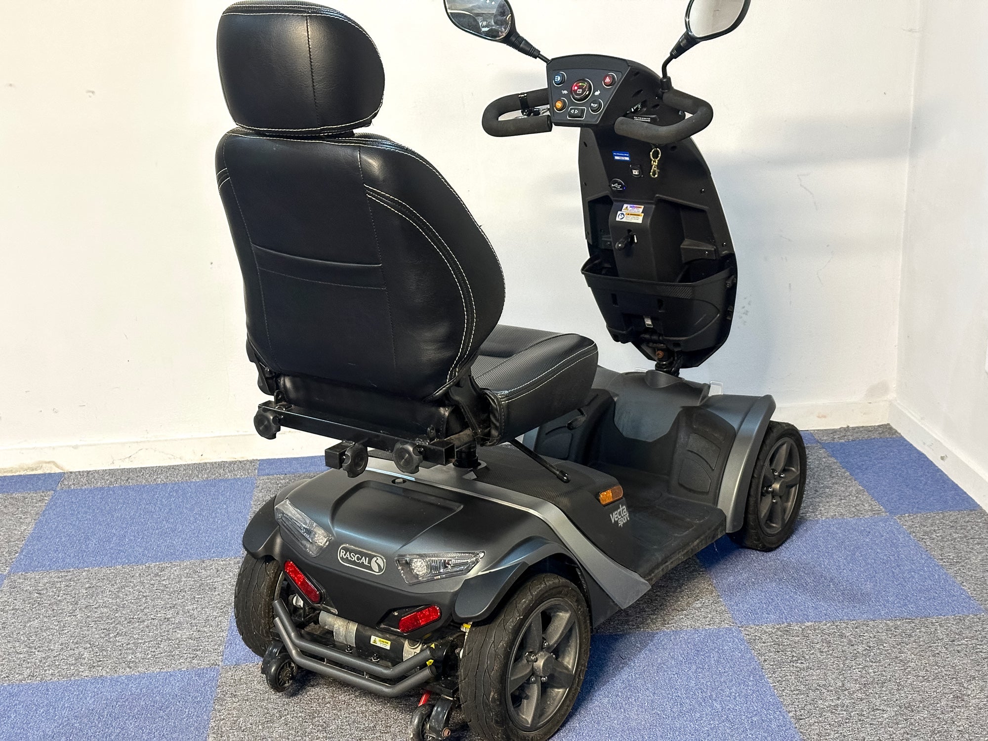 Rascal Vecta Sport Electric Mobility Scooter 8mph Suspension Max Grip All-Terrain Road Legal Grey