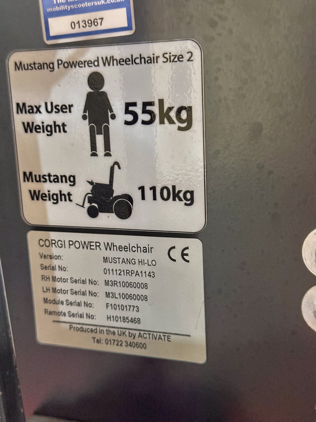 Corgi Power Wheelchair Mustang Hi-Lo Childrens Powerchair Riser Tilt in Space Head Controls Dual Attendant Control