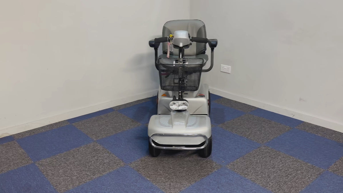 Rascal 388EM Mobility Scooter Midsize Pneumatic Comfy Pavement Silver