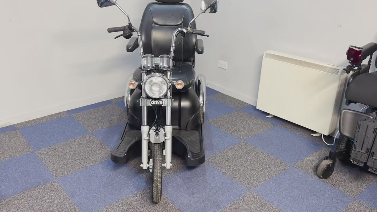 Drive Sport Rider Chrome & Black Mobility Scooter Large 3 Wheel Trike Road Legal
