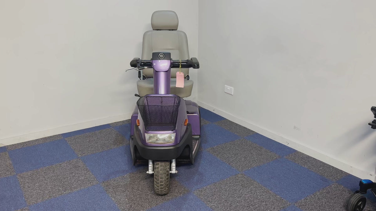 TGA Breeze Midi 3 8mph Mid Size Mobility Scooter Trike Purple