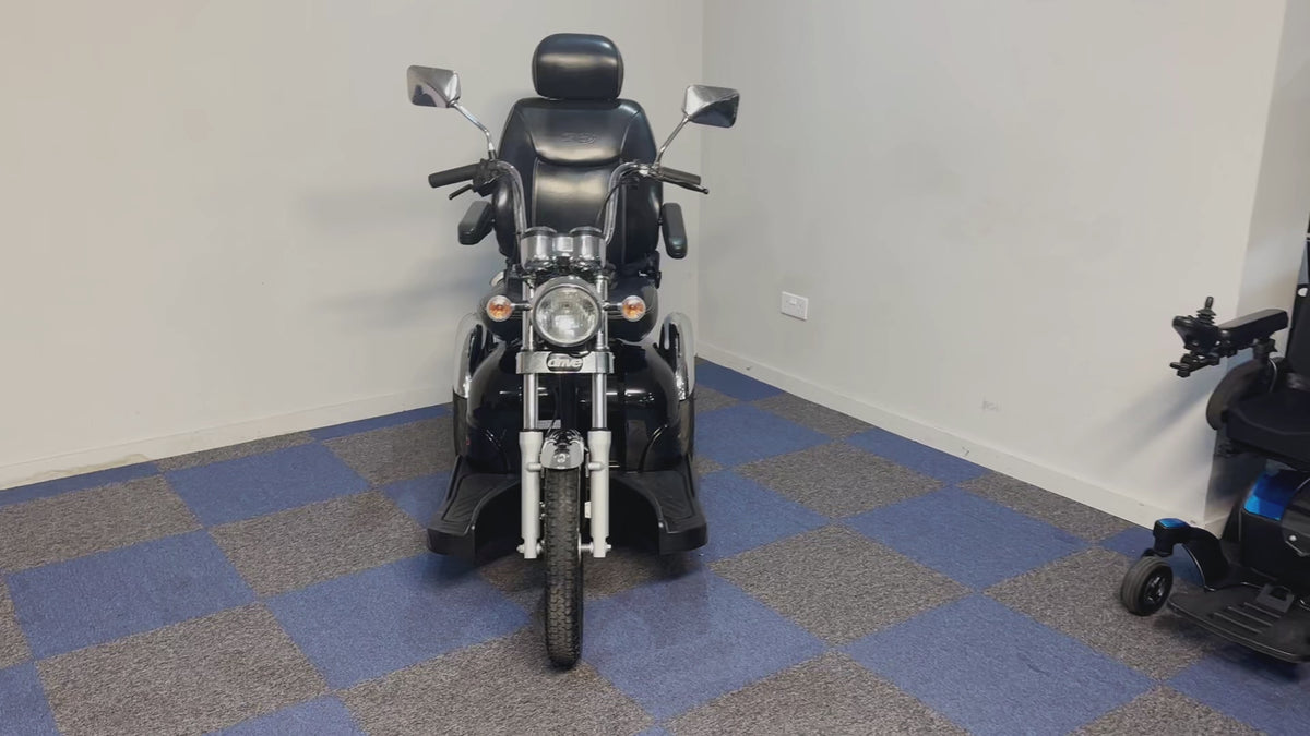 Drive Sport Rider Chrome and Black Mobility Scooter 8mph Large 3 Wheel Trike Road Legal