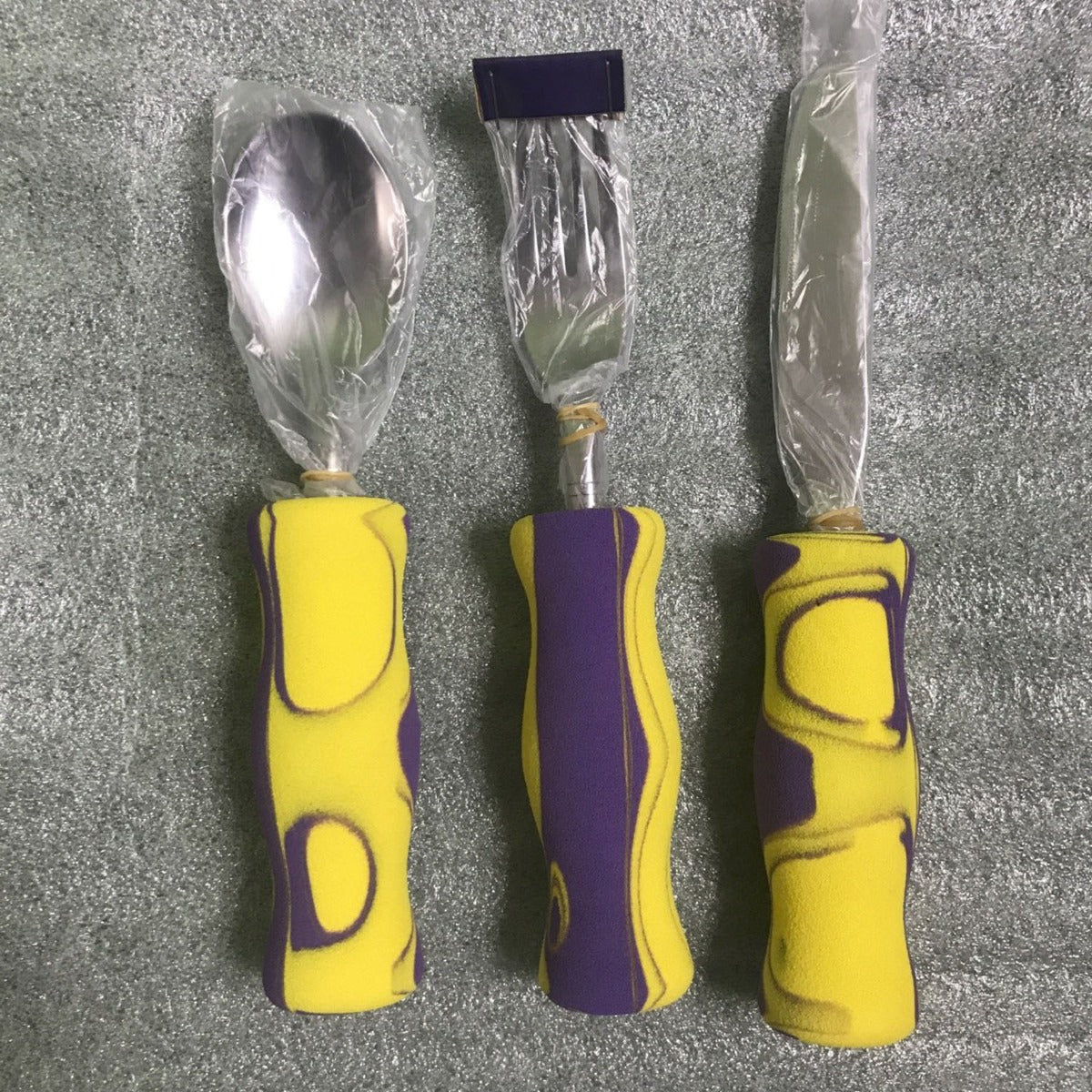 Disabled Easy Grip Cutlery Set Large Handle Knife, Fork and Spoon Foam Arthritis