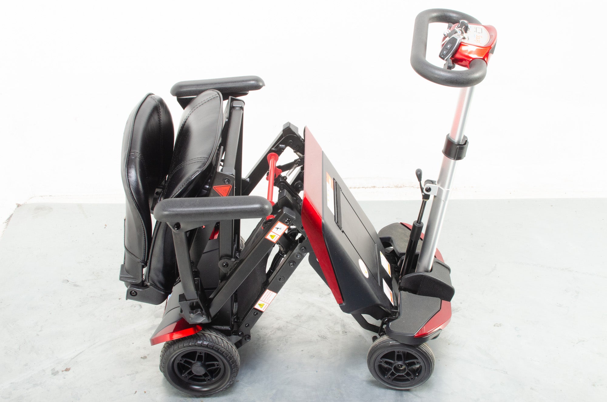 Monarch Smarti Used Remote Automatic Folding Mobility Scooter Travel Red