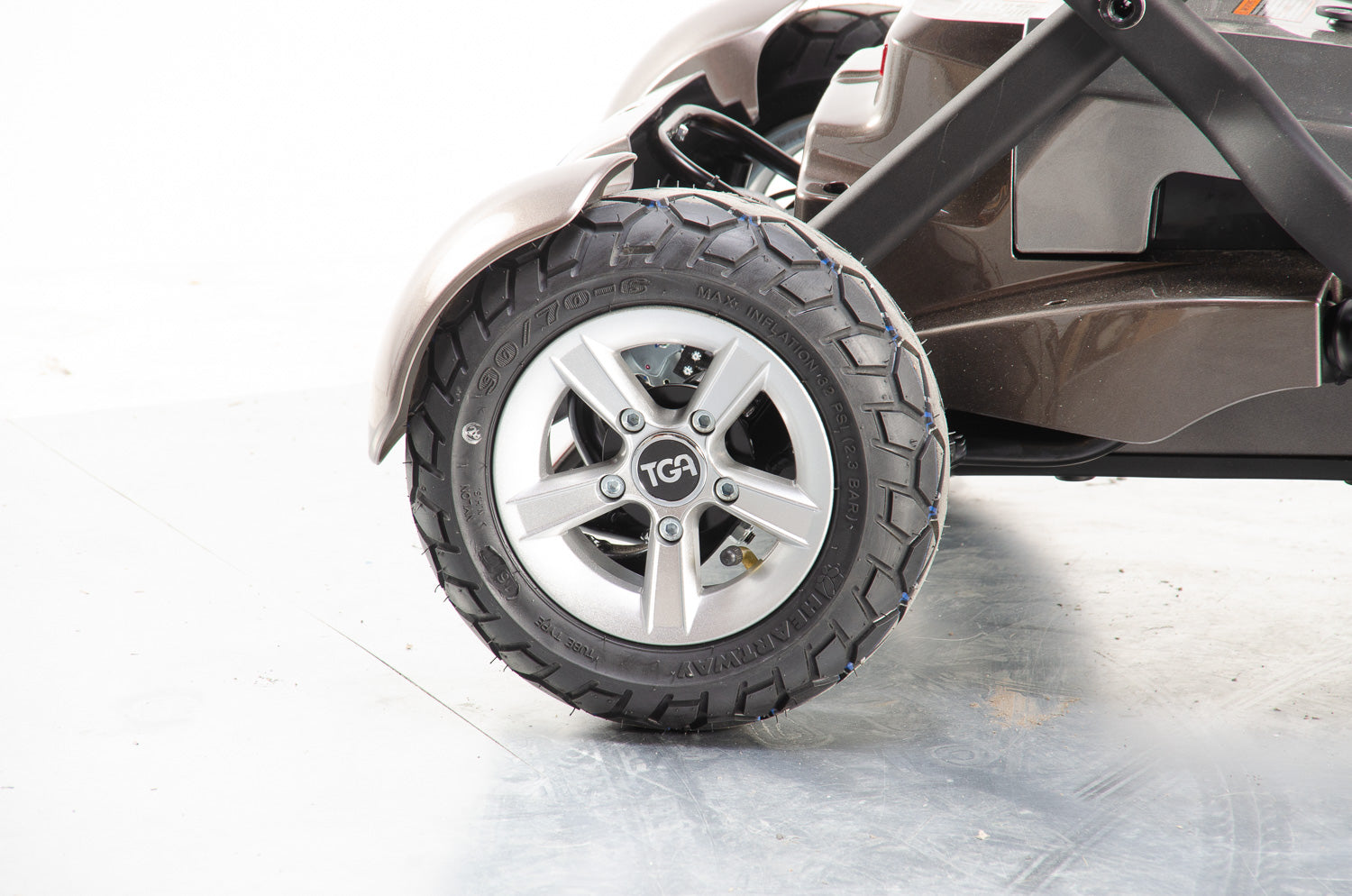 TGA Maximo Plus Used Mobility Scooter 4mph Folding Lithium Pneumatic Suspension bronze