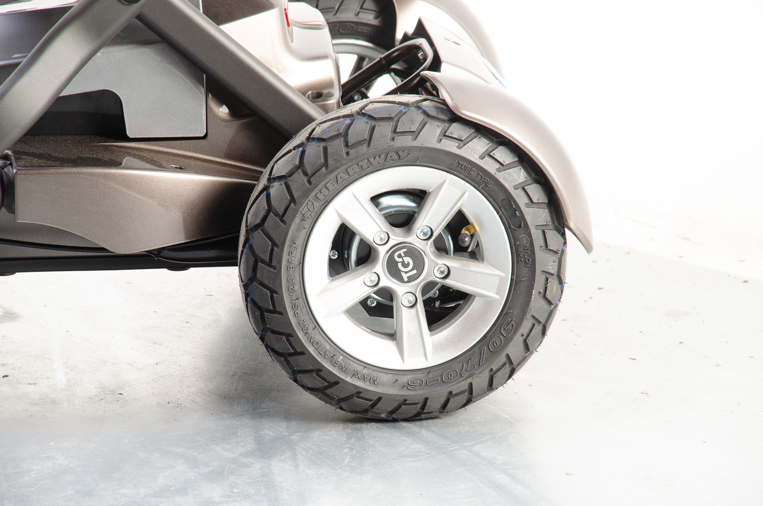 TGA Maximo Plus Used Mobility Scooter 4mph Folding Lithium Pneumatic Suspension bronze