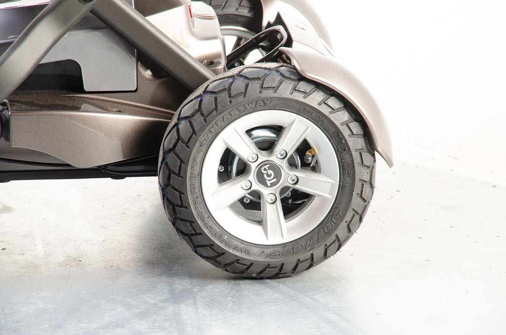 TGA Maximo Plus Used Mobility Scooter 4mph Folding Lithium Pneumatic Suspension bronze