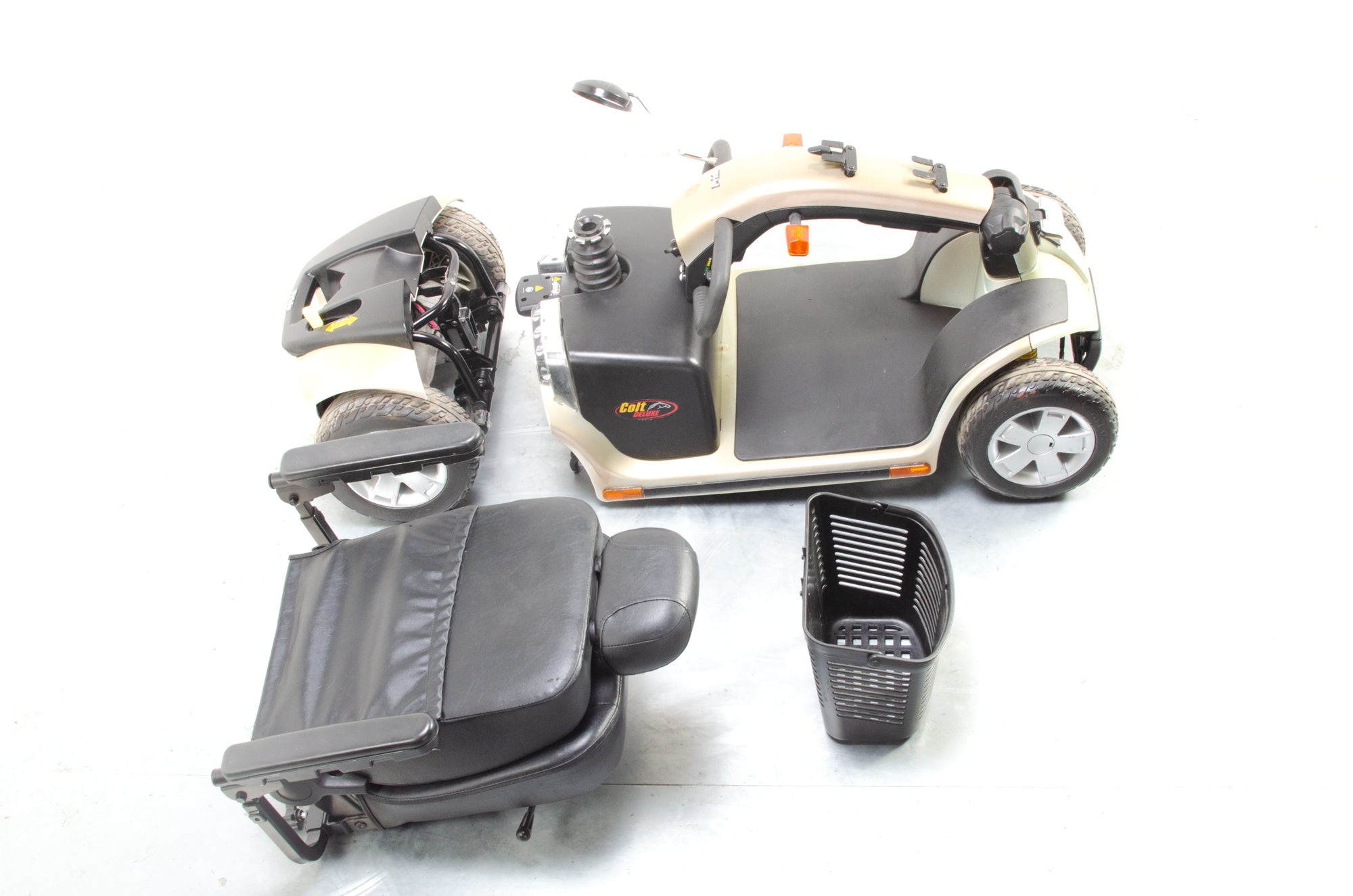 Pride Colt Deluxe Used Mobility Scooter 6mph Transportable Road Pavement Champagne