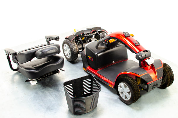 Pride Colt Deluxe Used Electric Mobility Scooter 6mph Transportable Suspension Road Pavement Solid Tyres Red