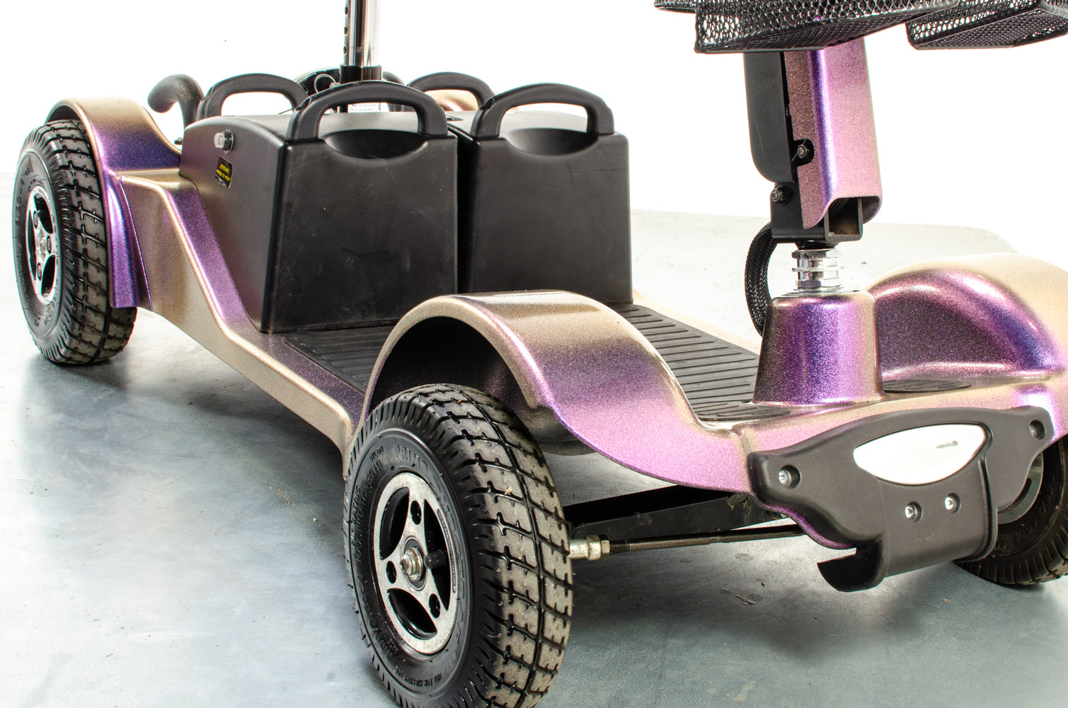 Sterling Sapphire 2 Used Mobility Scooter Transportable Pneumatic Folding Boot Purple Pearl