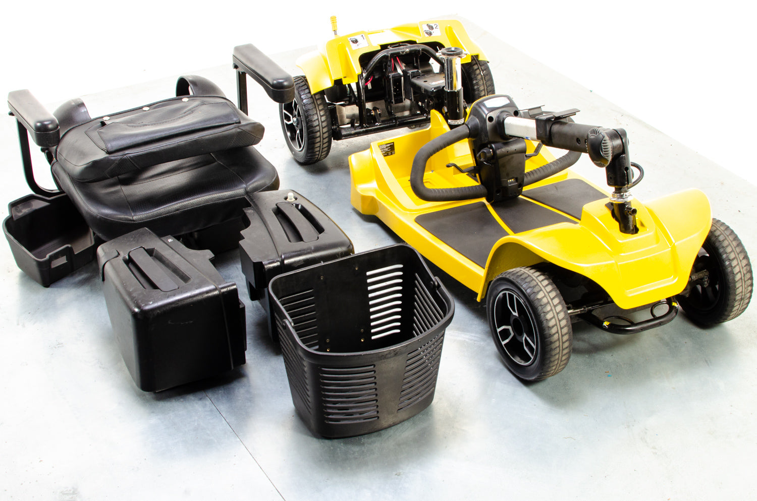 Pride Revo 2.0 4mph Used Mobility Scooter Transportable Boot Suspension Yellow