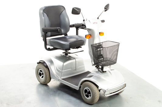 CTM HS-740 Used Mobility Scooter Midsize Pavement Comfy Bariatric Pneumatic Tyres Silver 1500