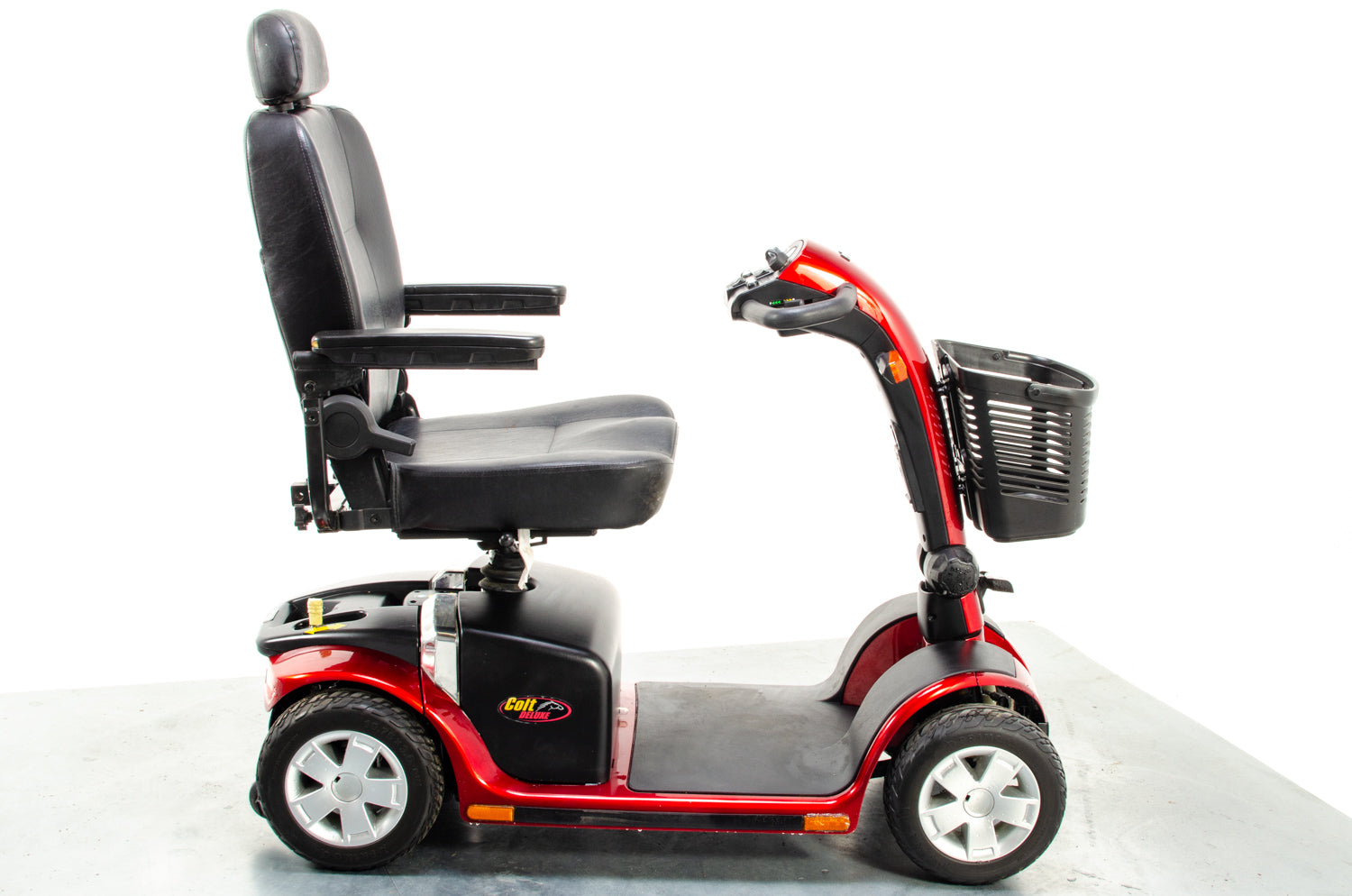 Pride Colt Deluxe Used Electric Mobility Scooter 6mph Transportable Suspension Road Pavement Solid Tyres Red