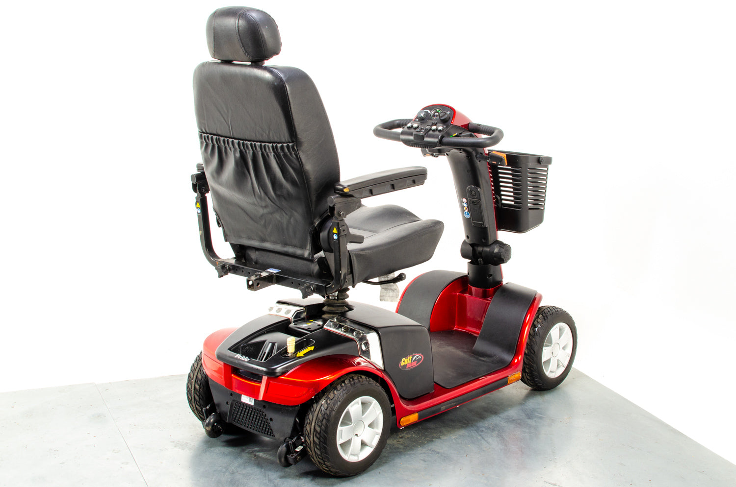 Pride Colt Deluxe Used Electric Mobility Scooter 6mph Transportable Suspension Road Pavement Solid Tyres Red