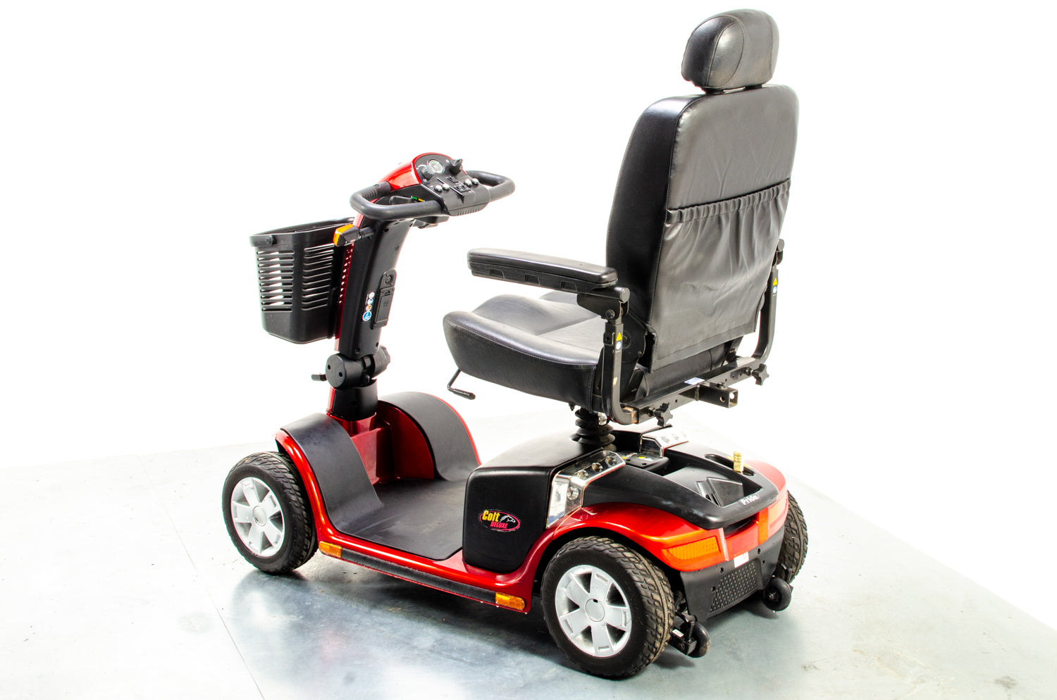 Pride Colt Deluxe Used Electric Mobility Scooter 6mph Transportable Suspension Road Pavement Solid Tyres Red