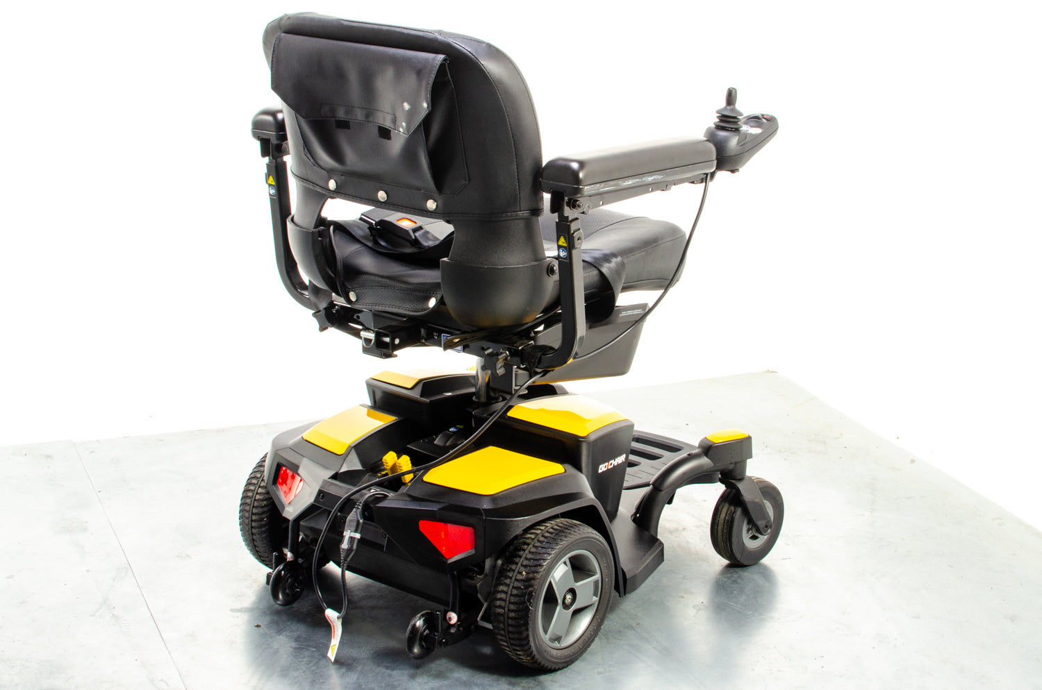 Pride Go Chair Small Compact Indoor Powerchair Electric Wheelchair Travel Transportable Yellow
