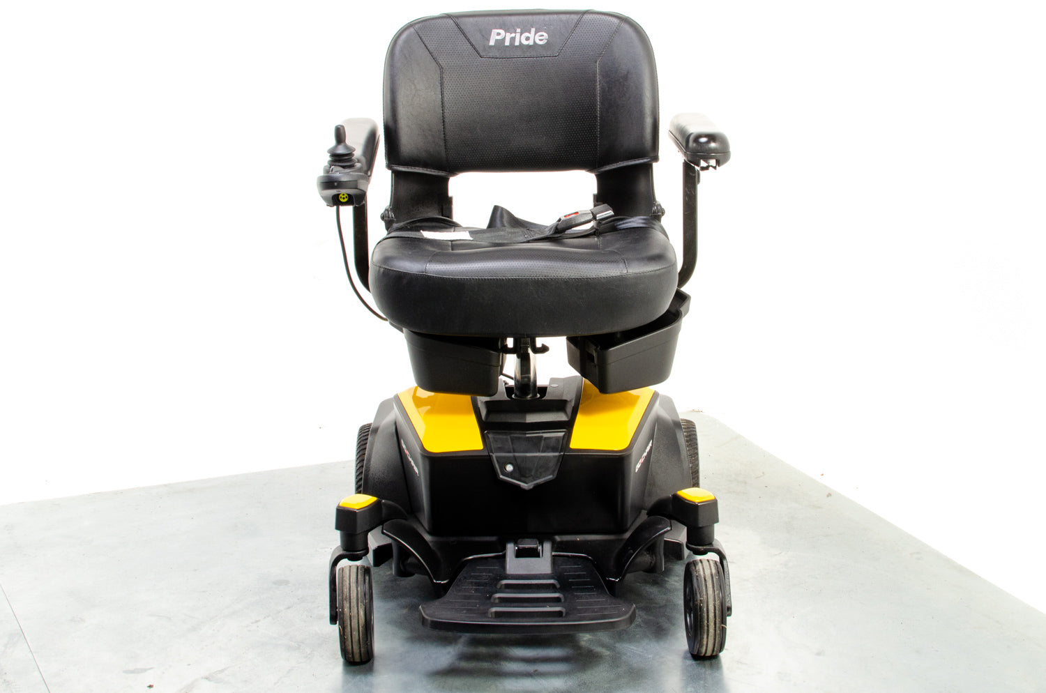 Pride Go Chair Small Compact Indoor Powerchair Electric Wheelchair Travel Transportable Yellow