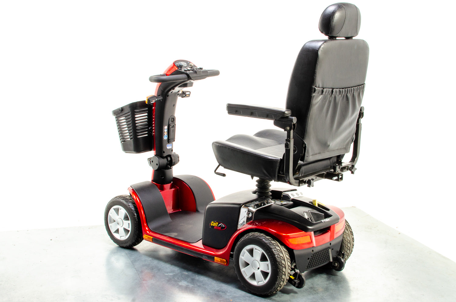 Pride Colt Deluxe Used Electric Mobility Scooter 6mph Transportable Suspension Road Pavement Solid Tyres Red