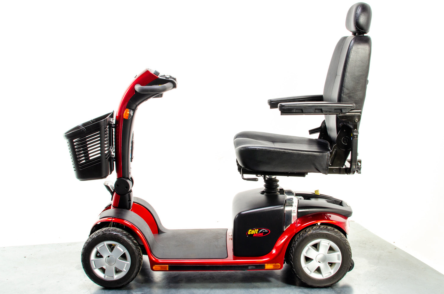 Pride Colt Deluxe Used Electric Mobility Scooter 6mph Transportable Suspension Road Pavement Solid Tyres Red