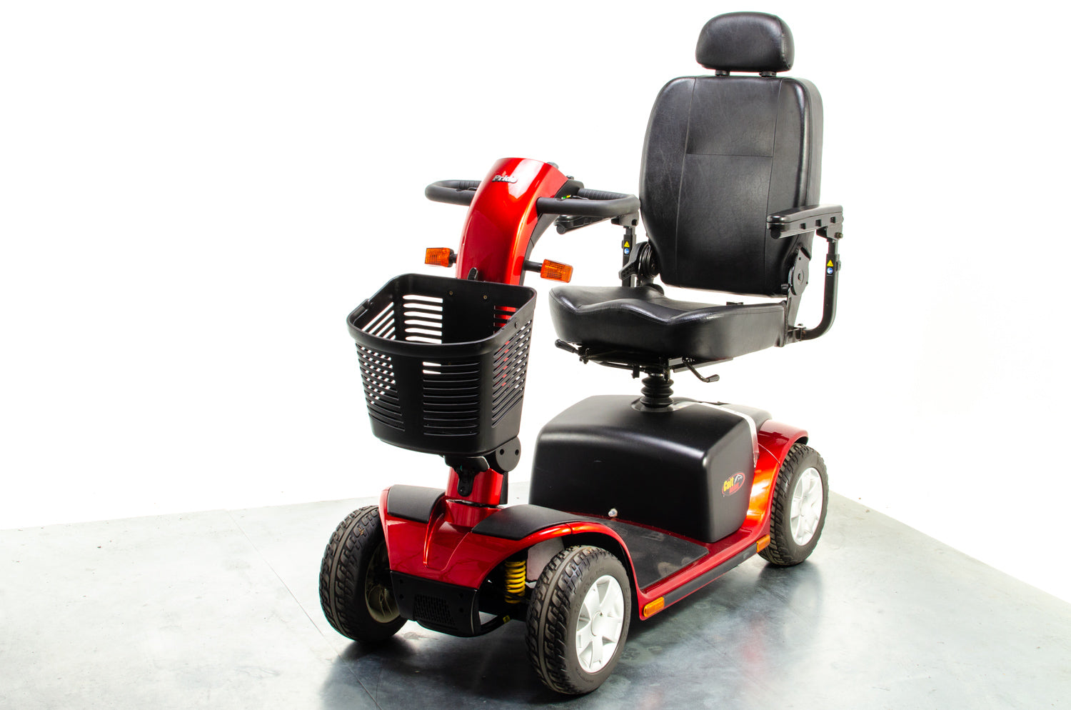 Pride Colt Deluxe Used Electric Mobility Scooter 6mph Transportable Suspension Road Pavement Solid Tyres Red