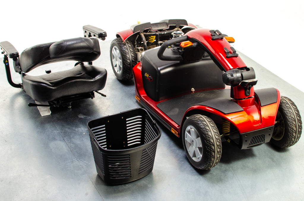 Pride Colt Deluxe Used Electric Mobility Scooter 6mph Transportable Suspension Road Pavement Solid Tyres Red