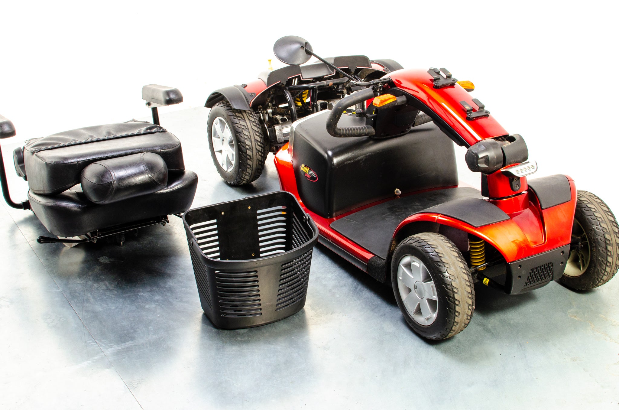 Pride Colt Sport Used Electric Mobility Scooter 8mph Transportable Suspension Road Pavement Red Secondary image