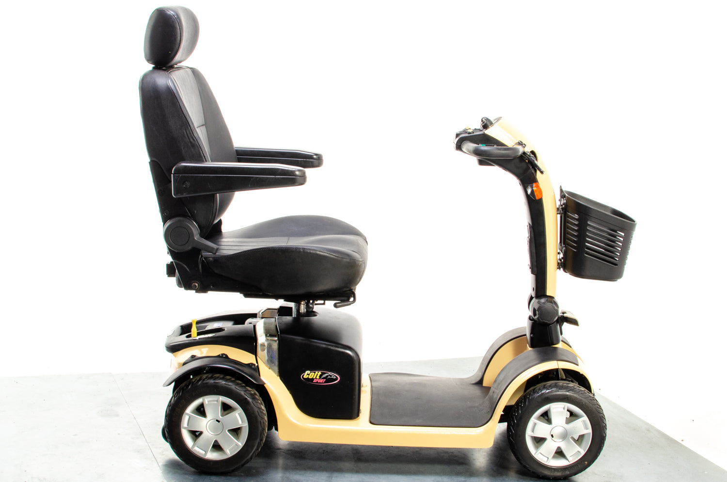 Pride Colt Sport Used Electric Mobility Scooter 8mph Transportable Suspension Road Pavement Beige Sparkle