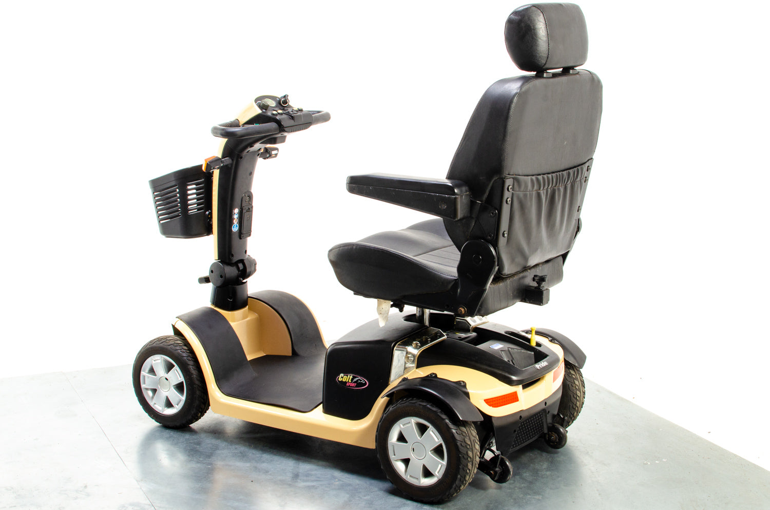 Pride Colt Sport Used Electric Mobility Scooter 8mph Transportable Suspension Road Pavement Beige Sparkle